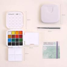 Languo 16-Color Portable Watercolor Set, Solid Watercolor Paint Set With Built-In Palette And Brushes, Compact Travel Painting Kit, Suitable For Sketching, Journaling And Art Practice Art Supplies - Sets - View 17