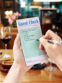 1/2/4 Pack Green Server Order Pads, Suitable For Waiters, Servers, Server Notebooks, Server Checkout Books, Restaurant Paper Checkout Slips, 50 Sheets/Pack, Total 200 Sheets - Multicolor - View 2