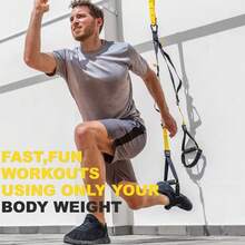 Family Resistance Training Set For Home Use, Includes Suspension Training Straps And Handles, Suitable For Full Body Home Workout, Comes With Door Anchor And Fitness Mesh Bag - A - View 6