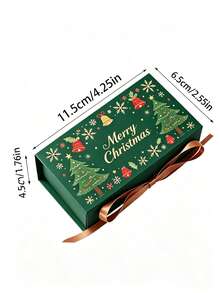 16pcs Multi-Style Cute Christmas Gift Boxes With Ribbon, Empty Paper Gift Packaging Boxes With Christmas Tree And Bell Patterns, Foldable, Suitable For Candy, Cookies, Chocolate Holiday Gift Packaging, Perfect Christmas Gift For Friends And Family - Multicolor - View 11