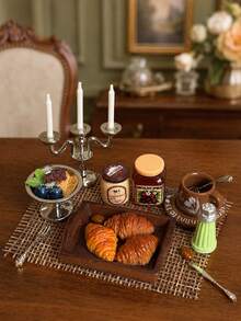 Model Roti Croissant Miniatur, Set Dekorasi Teh Sore untuk Rumah Boneka, Termasuk Model Roti Resin Miniatur, Kopi, Makanan Penutup, Tempat Lilin, Peralatan Makan, Aksesoris Adegan Restoran Miniatur - Satu-Ukuran - View 4