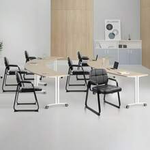 Waiting Room Guest Chair With Bonded Leather Padded Arm Rest For Office Reception And Conference Desk Black With Sled Base 2 Pack - Inky - View 5