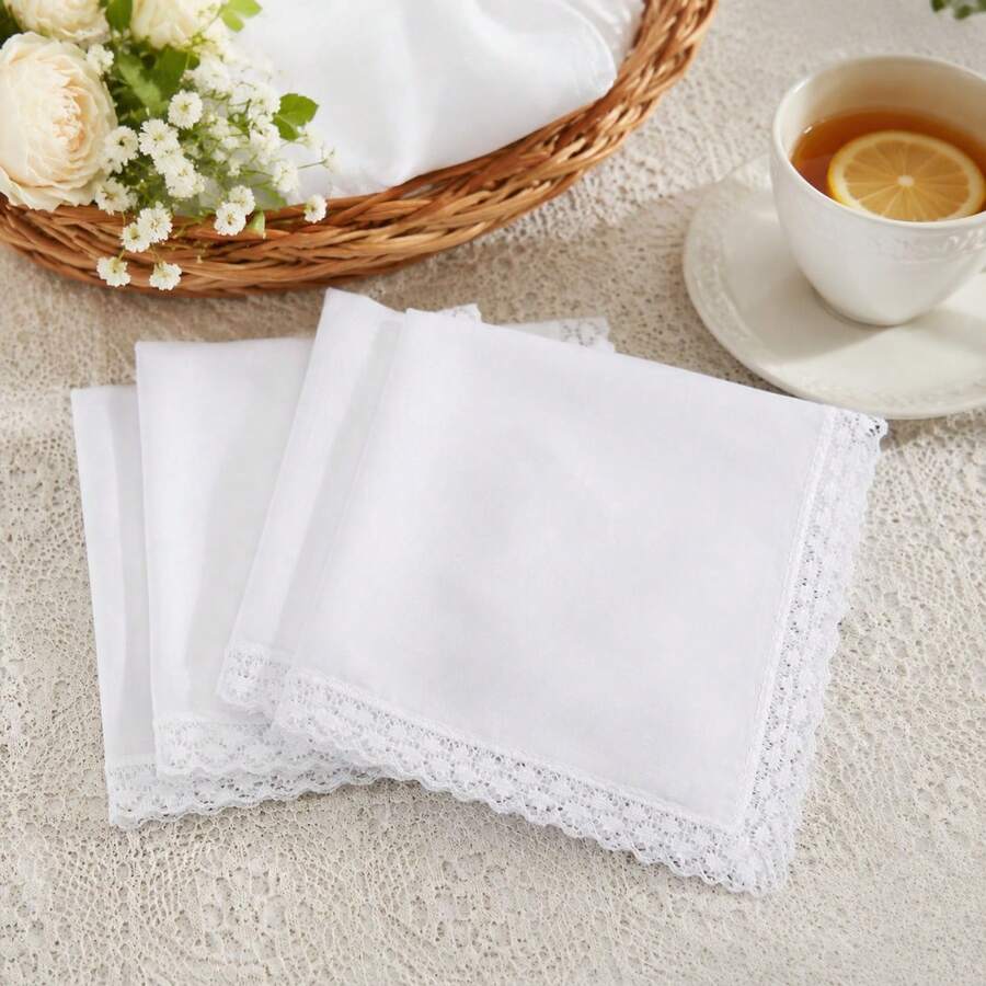 Thin Fabric Pure White Satin Ribbon DIY Gentleman Handkerchief Suit Towel Handkerchief Accessory DIY Supplies Pure White 15.7 Inch 6PCS - White - View 1