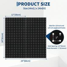 GOCAPTAIN Heavy-Duty Metal Pegboard Wall Storage Module, For Garage And Workshop Tool Storage, 2-Piece/3-Piece/4-Piece - Powder-Coated Steel, Wall-Mounted Modular Storage, Flexible Layout, Compatible With Hooks - Black - View 10