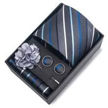 AlanKing 1 Set Men's Tie Set, Suitable For Business Work, Wedding, Banquet Suit Accessories - Multicolor - View 16