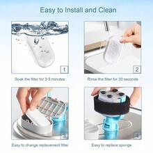 24pcs/Cat Fountain Filters,Cat Fountain Replacement Filters,Suitable For Stainless Steel Water Dispenser,Adjustable Water Flow Pet Fountain,Dog Fountain Filters,Multi-Layer Filtration. - None - View 5