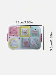 Cute Nail Art Mixing Palette, 5-Grid Mini Tray For Gel Polish Color Mixing & Nail Bead Rhinestone Storage, Kawaii Manicure Tool - Multicolor - View 3