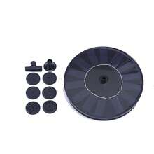 Bomba de fuente solar con 6 boquillas, fuente de baño para pájaros solar, bomba de agua flotante, adecuada para estanques (funciona bajo la luz solar) - Negro - Ver 9