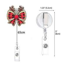 1pc Christmas Acrylic Butterfly Bow Retractable Badge Reel, Halloween Extendable ID Holder For Nurses And Healthcare Workers - Multicolor - View 3