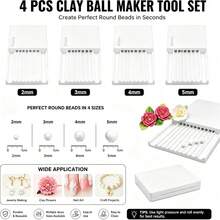 3D Printed Clay Gel Ball Making Tool, 2mm 3mm 4mm 5mm Floral Bead Roller | Nail Art Polymer Clay Bead Roller For 3D Gel Flowers, Spherical Shaping Roller Tool For Round Beads, Earrings, Jewelry Making - Multicolor - View 5