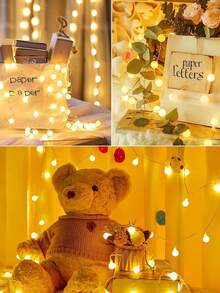 1pc LED Bulb String Lights, USB & Battery Dual Power Decorative Christmas Lights, Party Atmosphere Lights, Suitable For Home Room, Camping, Party, Wedding, Patio, Valentine's Day, Christmas Tree Decoration - Warm White - View 4