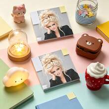 1/4 Pcs Niche Western Retro Hot Girl Square Sticky Notes, Bunhead Cold Beauty Unique Patterns, Thick Paper Non-Bleeding, Suitable For Shopping Lists, Error Marking, Cork Board Decoration, And Prank Card Additions - one-size - View 4
