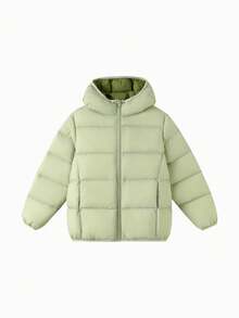 Balabala Parent‑Kid Matching Kids Down Jacket Cozy Warm Winter Outerwear For Boys & Girls - Green Tone - View 4