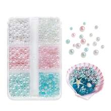 6-Grade Encantos de Arte de Unhas Estrela & Lua Rosa & Azul, Decorações de Unhas com Strass Aurora Lua & Estrela de Costas Planas, Suprimentos de Arte de Unhas DIY - Multicolorido - Visão 13