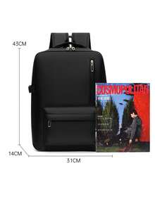 Men's Business Backpack, Oxford Cloth Laptop Bag, 15.6 Inch Laptop Bag, Large Capacity Travel Backpack, Minimalist Commuter, Anti-Theft, TSA Friendly - Black - View 7