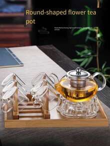 1 Piece 2026 New Glass Teapot, Afternoon Tea Pot, Tea Water Separation Pot, Household Water Heater, Flower Tea Pot, Gongfu Tea Set Accessories, Suitable For Home, Restaurant, Hotel, Office - Transparent - View 7