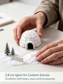 Realistic Arctic Architecture, Model, Miniature Snow House, Christmas Tree, Scene Model, Hidden Cabin, Static Display, Decoration, Christmas Decor, Christmas Gift, Yard And Garden Decoration, Miniature Landscape And Statue - Multicolor - View 8