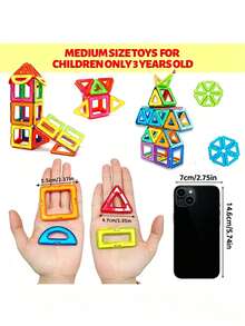 Juego de bloques de construcción magnéticos para niños, juguetes educativos STEM, hechos de material ABS, útiles para desarrollar las habilidades prácticas y el aprendizaje creativo de los niños, regalo de rompecabezas - Multicolor - Ver 5