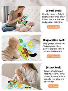 Interactive Animal Tail Cloth Book For Infants & Toddlers, With Crinkle Paper, Untearable Fabric, Farm & Forest Animal Theme, Early Learning & Cognitive Development, Birthday & Holiday Gift For Boys & Girls - Multicolor - View 11