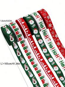 1pc Christmas Ribbon, DIY Christmas Tree Bow Decoration Ribbon; Suitable For Gift Wrapping, Christmas Scene Decoration, And Party Streamers. - Multicolor - View 4