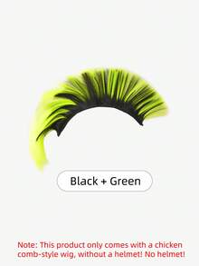Punk Style Helmet Wig Only, No Helmet, Two‑Tone Spliced Synthetic Hair Decoration, Multi‑Colors, Cool Spiky Hairpiece For Motorcycle Helmet, Halloween, Party & Cosplay. - Multicolor - View 9