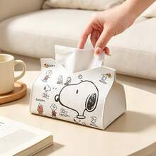 1pc Cute Snoopy Tissue Box, Home Living Room Bedroom Paper Box, Multi-Functional Storage Napkin Holder, Stationery Supplies, Valentine's Day Gift, Halloween Gift (Random Style) - Multicolor - View 2