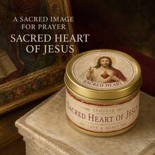 EVODUCK Sacred Heart Of Jesus Religious Candle Gift Box Set, Catholic Christian Prayer Tin Candle With 7 Day Scripture Reflection Guide, Jesus Christ Decor For Bedside Nightstand Living Room, Advent Christmas Get Well Gift For Dad Grandpa Husband Priest - Religious Candle - View 4
