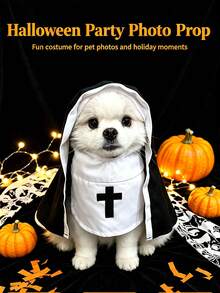 1pc Pet Halloween Funny Costume, Cute Role Play Outfit, Cosplay Photo Prop, Lightweight And Breathable Design, Suitable For Small To Medium Dogs And Cats - Multicolor - View 1