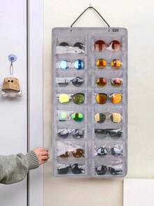 1pc (16-Slot) Felt Eyeglass Hanging Bag, Fashionable Eyeglass Accessory And Jewelry Storage Bag, Wall-Mounted Eyeglass Organizer, Perfect Gift For Birthday, Wedding, Party, Colleagues, Friends And Family, Suitable For Back To School Season - Multicolor - View 10
