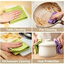 1pc Tearable Plush Cloth, High Absorbency, Easy To Tear Into Individual Pieces, Christmas, Halloween, For Cleaning Glassware, Stoves, Cabinets And Tableware, Daily Kitchen Supplies, Home. Autumn Home Decor, Cleaning, Camping, Bathroom, Dorm, Travel. - A - View 5