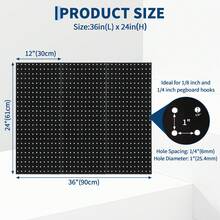 GOCAPTAIN Heavy-Duty Metal Pegboard Wall Storage Module, For Garage And Workshop Tool Storage, 2-Piece/3-Piece/4-Piece - Powder-Coated Steel, Wall-Mounted Modular Storage, Flexible Layout, Compatible With Hooks - Black - View 11