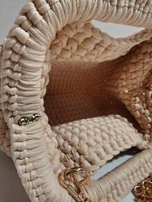 Woven Fashion Shoulder Bag, Crochet Handbag,Straw Bag - Multicolor - View 11