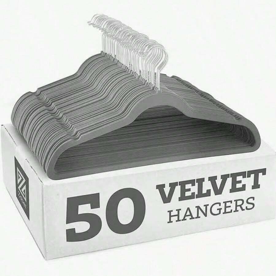 Premium Velvet Hanger, Non-Slip Thin Felt Hanger, Sturdy Hanger, Heavy Duty Coat And Suit Hanger, Durable Suit Hanger, Closet Use, Ideal Closet Accessory 1pc - Multicolor - View 1