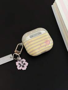 Niche Striped Polka Dot Floral Pattern Protective Case For Pods Pro 1st 2nd 3rd 4th Generation Bluetooth Earbuds - Yellow - View 4