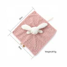 1pc Rose Plush Baby Comfort Blanket, Cute Rabbit Plush Quilt, Soft Tag Touch Comfort Toy, Portable Newborn Sleep Toy - Pink - View 4