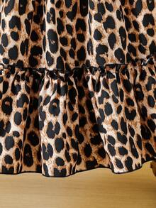1pc Girls Fashion Leopard Print Dress, Sweet And Cute, Suitable For Autumn/Winter, Can Be Used For Party, Vacation, Gift And Daily Outdoor Wear - Multicolor - View 6