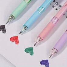 12pcs 4-In-1 Ballpoint Pens, 0.7mm Needle Tip, Smooth And Fluid Writing, Even Ink Flow Without Skipping. Wavy Soft Grip, Comfortable For Long Writing; Click Design, No Cap Needed, Convenient To Use. Fresh And Soft Macaron Color Palette, Suitable For Classroom Notes, Planner Marking, Daily Office Writing. Transparent Gift Box Packaging, Neat Storage, Also Can Be Used As A Gift. - 4-in-1 Pen - View 5