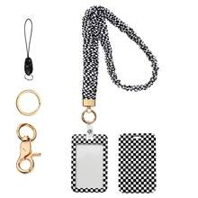 Badges Lanyard For ID Badges Stretchy ,Teacher Lanyard For Keys, Cute Neck Lanyard For Women,Men, All People - Checkered - View 10