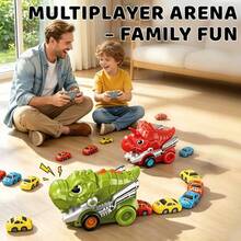 Remote Control Dinosaur Toy Car With Mini Car Swallowing Feature, Magnetic Train, Music RC Truck, Children's Toy - Multicolor - View 6