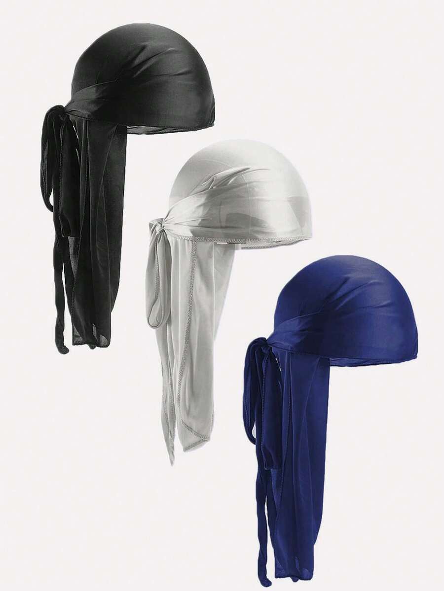 3pcs Durag Busana Minimalis Pria Untuk Kehidupan Sehari-hari