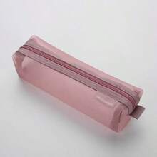 1pc Minimalist Transparent Large Capacity Mesh Pencil Case, Study Stationery Small Gift, Student Exam Signature Pen, Neutral Pen And Other Office Study Supplies Storage Pencil Box, Multi-Functional Lightweight Compact Portable Storage Bag, Back To School Essential, Pencil Case, School Supplies Bag - Multicolor - View 17