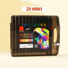 24/80 Colors Acrylic Marker Pens, Suitable For Scrapbooking, Black Paper, Stone Painting, Ceramics, Glass, Wood, Fabric, Canvas Cups And DIY Crafts Professional Use, Multi-Functional Art Tool - Multiple Styles - View 14