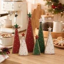 1/3/6pcs Rustic Wooden Christmas Tree Desktop Decor, Vintage Style Christmas Tree Ornament, Suitable For Fireplace Mantel, Tabletop, Shelf And Holiday Party Decoration, Also An Ideal Christmas Gift For Family And Friends - Christmas Ornament - View 9