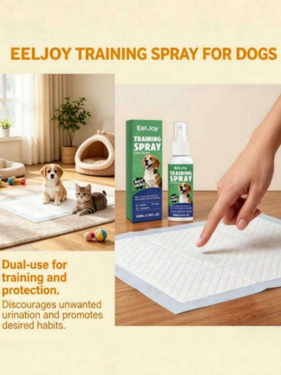 Semprotan Pelatihan Toilet untuk Kucing & Anjing, Panduan Tepat untuk Anjing ke Area Toilet yang Ditentukan, Tandai Zona Terlarang untuk Melindungi Dekorasi Rumah, Semprotan Pelatihan Penempatan Toilet yang Praktis - 100ml - View 1
