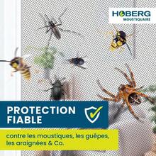Hoberg Moustiquaire de fenêtre avec Fixation magnétique innovante | Moustiquaire jusqu'à 150 x 130 cm découpable Individuellement, Pas de perçage ni de vissage | Fixation avec 16 aimants [Noir] - Moustiquaire - Voir 3