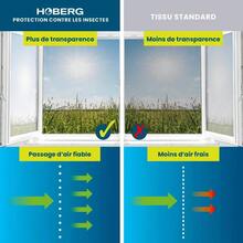 Hoberg Moustiquaire de fenêtre avec Fixation magnétique innovante | Moustiquaire jusqu'à 150 x 130 cm découpable Individuellement, Pas de perçage ni de vissage | Fixation avec 16 aimants [Noir] - Moustiquaire - Voir 7
