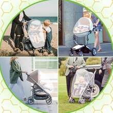 Moustiquaire Poussette Universelle, Capote Cosy pour Moustiquaire Lit Bébé, Protection Anti Insectes pour Landau, Lit Parapluie - blanc - Voir 7