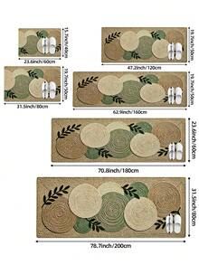 DAJIANG 1pc 3D Woven Long Strip Rug, Kitchen Mat, Long Floor Mat, Suitable For Bathroom, Kitchen, Outdoor, Hallway, Bedroom, Living Room, Next To Washing Machine, Machine Washable Carpet Accessory, Easy To Clean Entryway Mat, Non-Slip Bedroom Decor Rug - Multicolor - View 3