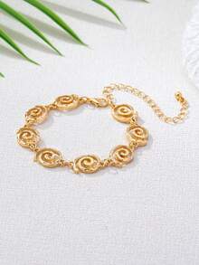 1pc Fashionable Symbol Design Delicate Bracelet, Elegant & Versatile Jewelry For Women, Suitable For Daily Wear - Gold - View 3