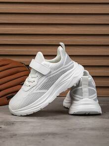 1 Pair Kids Breathable Mesh Casual Running Shoes Lightweight Fashion Gradient Color Outdoor Play Suitable For All Seasons - White - View 7